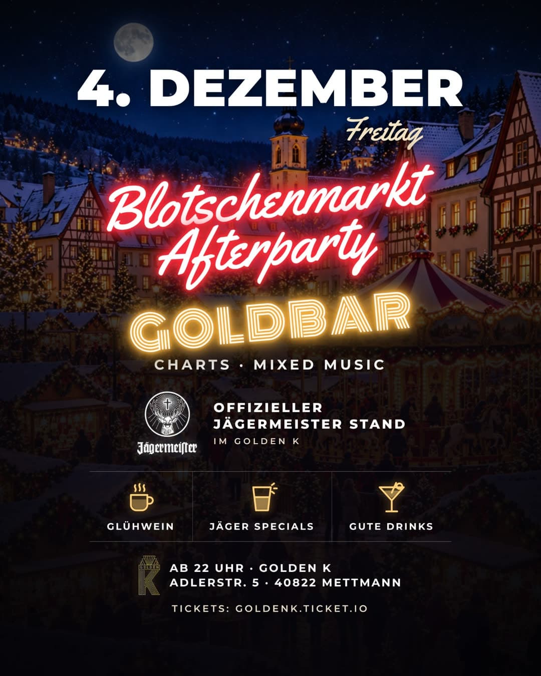 Artwork: Blotschenmarkt Afterparty · Goldbar